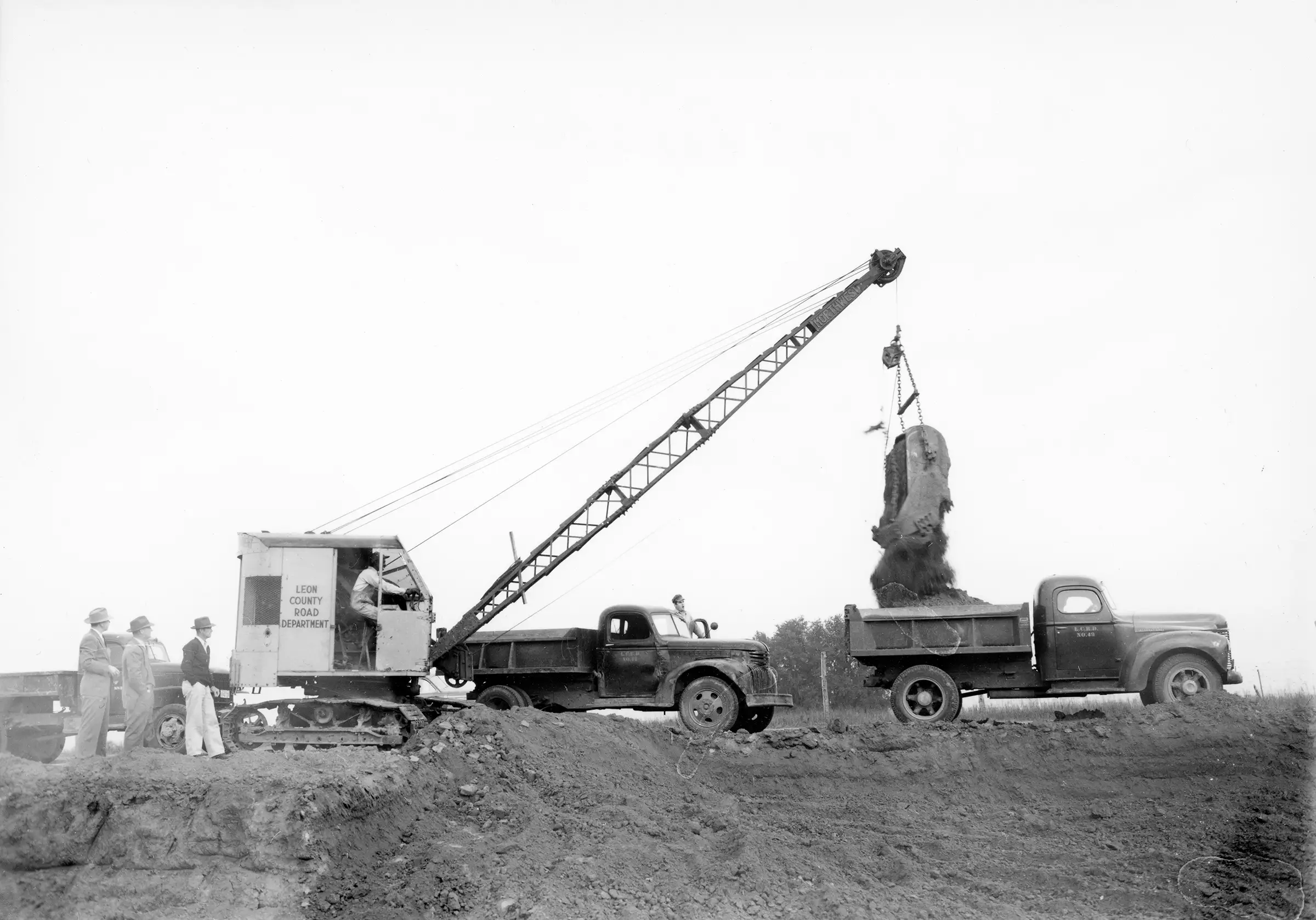 Archival Photo of Leon County Public Works Road Construction